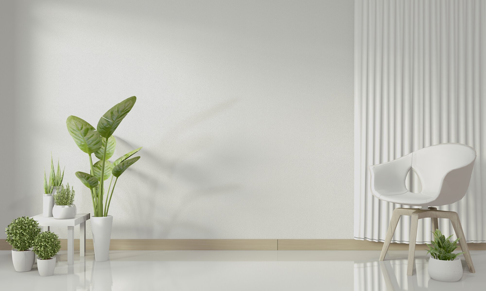 White Modern Living Room Interior Design